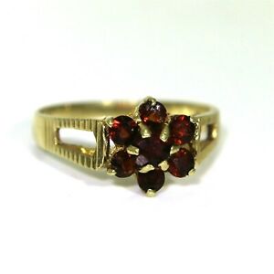 【送料無料】ネックレス　レトロｋゴールドガーネットクラスタリングサイズretro 9ct 9k gold garnet cluster ring size 5 14 k