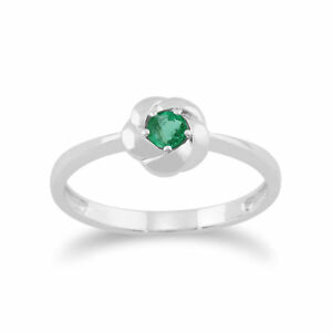 【送料無料】ネックレス　テクスチャホワイトゴールドエメラルドリングgemondo plaited texture 9ct white gold 016ct emerald ring