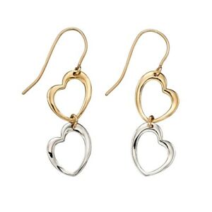 【送料無料】ネックレス イェローゴールドイアリングge2222elements gold yellow gold cut out heart earrings ge2222|hokushin
