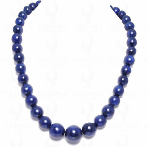 【送料無料】ネックレス　アフリカサファイアカボションボールnp1129african blue sapphire gemstone round cabochon ball shaped bead np1129｜hokushin