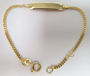 【送料無料】ネックレス　ブレスレットイエローゴールドイエローゴールドidbracelet engraving 333 yellow gold 55606916cm 333 yellow gold｜hokushin