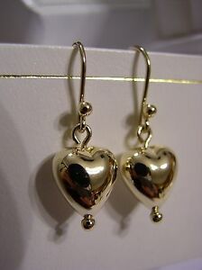 【送料無料】ネックレス　kaedesigns genuine 9ct 9kt solid yellow gold danglepuffed heart earringskaedesigns genuine 9ct 9kt solid yellow gold dangl
