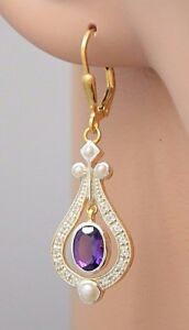【送料無料】ネックレス　イヤリングアメジストパールearrings amethyst saat pearl amp; white 27,937円