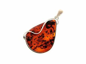 【送料無料】ネックレス　バルトスターリングシルバーペンダントcertified unique baltic amber amp; 925 sterling silver exclusive pendant pd2070｜hokushin 27,937円