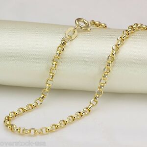 【送料無料】ネックレス　fine 18inch 18kイェローゴールドネックレスroloリンクチェーンネックレス