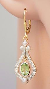 【送料無料】ネックレス　イヤリングペリドットパールホワイトトパーズearrings peridot saat pearl amp; white topaz｜hokushin