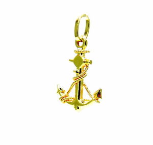 【送料無料】ネックレス　イエローゴールドペンダントワイヤーアンカーyellow gold pendant 18kt 7501000 small anchor with wire