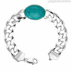【送料無料】ネックレス　listingestate solid 925 sterlingcurb link8580 grams turquoise mens bracelet listingestate solid 925 sterling silver curb l