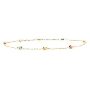 【送料無料】ネックレス　イエローゴールドブレスレットサファイアインチ14k yellow gold gemstone bracelet with multicolored sapphires 7 inches