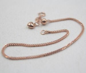【送料無料】ネックレス　ｋローズゴールドブレスレットリンクブレスレット listingpure 18k rose gold bracelet 12mm wheat link bracelet 18cm au750