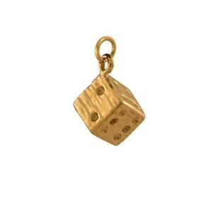 【送料無料】ネックレス　ゴールドサイコロキューブ9ct gold dice cube charm 27,937円