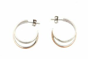 【送料無料】ネックレス レディースフープイヤリングシルバーladies hoop earrings genuine silver bicolour ros 424004|hokushin