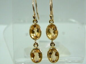 【送料無料】ネックレス　イエローゴールドシトリンダブルドロップイヤリングclassy 9ct yellow gold citrine double drop earrings