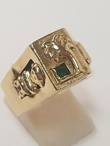 【送料無料】ネックレス　ソリッドゴールドメンズパターンリングフル1 unusual 9ct solid gold mens pattern ring full british hallmark｜hokushin