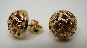 【送料無料】ネックレス genuine 9ct solid yellow gold half ball 12mmstud filigree earringsgenuine 9ct solid yellow gold half ball 12mm stud filigr|hokushin