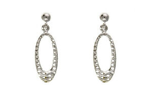 【送料無料】ネックレス ゴールドホワイトゴールドイヤリングドロップ9ct gold white gold textured drop earrings