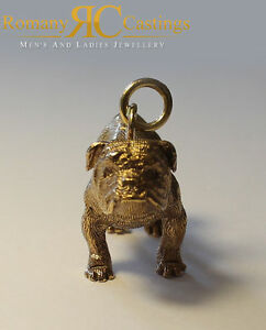 【送料無料】ネックレス　スターリングシルバーヘビーゴールドブルドッグペンダントロー925 sterling silver heavy english bulldog pendant dipped in 9 or 18ct gold