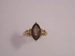 【送料無料】ネックレス　ゴールドシャンクサイズカットリング9ct gold marquise cut quartz ring with butterfly shank size t 29gm secondhand 28,587円