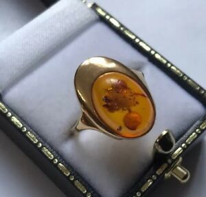 【送料無料】ネックレス　vtg hm9ct 9ctイェローゴールドナシi 12vtg hm hallmarked 9ct 9ct yellow gold pear pointed bezel amber ring, size i 12