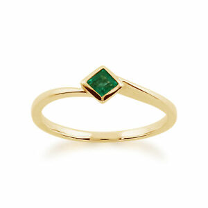 【送料無料】ネックレス　イエローゴールドエメラルドスクエアリングgemondo 9ct yellow gold 016ct emerald square ring