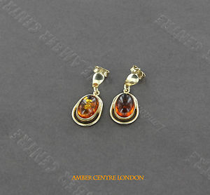 【送料無料】ネックレス　イタリアハンドメイドドイツバルトゴールドドロップイヤリングitalian handmade german baltic amber drop earrings in 9ct gold ge0119 rrp230｜hokushin