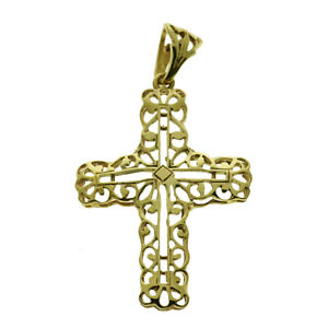 【送料無料】ネックレス　 9ctイェローゴールドユニークカットアウトペンダントrrp165c215 9ct yellow gold fancy unique cutout cross pendant rrp 165 c215｜hokushin