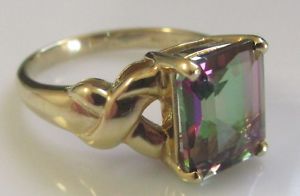【送料無料】ネックレス イエローゴールドトパーズリングサイズsecondhand 9ct yellow gold rectangular mystic fire topaz ring size n 12|hokushin