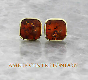 【送料無料】ネックレス イタリアドイツバルトゴールド¥スタッドitalian made german large baltic amber studs in 9ct gold gs0094 rrp230|hokushin