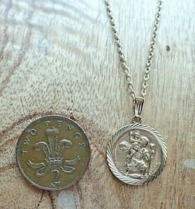 【送料無料】ネックレス　イエローゴールドセントゴールドチェーンクリストファーペンダント9ct yellow gold st christoper pendant on 9ct gold 21 chain 78g 28,587円