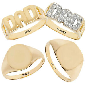 【送料無料】ネックレス　9ctイェローゴールドdadtサイズp9ct yellow gold dad ring and signet rings in finger sizes p to t