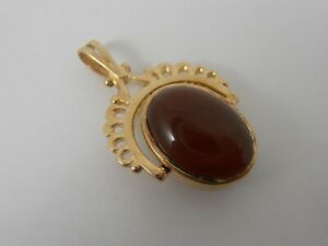 【送料無料】ネックレス　ゴールドカネフォブ9ct gold spinning green agate amp; carnelian fob hallmarked