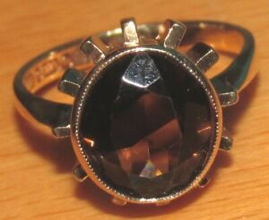 【送料無料】ネックレス　secondhand 9ct yellow gold oval smoky quartz ringsize nsecondhand 9ct yellow gold oval smoky quartz ring size n