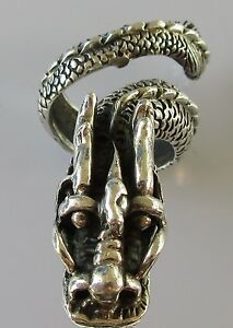 【送料無料】ネックレス　スターリングシルバードラゴンラップコイルリングサイズsecondhand sterling silver dragon wrap coil ring size p 12｜hokushin