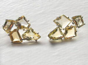 【送料無料】ネックレス　シトリンクラスターイヤリングcitrine cluster earrings set in sterling silver