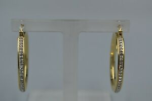 【送料無料】ネックレス 9ctゴールドczイアリング9ct gold cz hoop earrings|hokushin