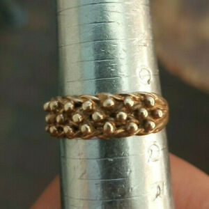 【送料無料】ネックレス　ヴィンテージ9ctゴールドサイズpvintage 9ct gold keeper ring hallmarked size p