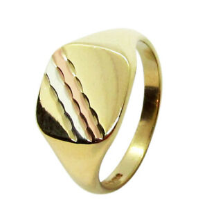 【送料無料】ネックレス イエローゴールドソリッドストライプサイズ9ct yellow gold solid gents striped medium weight signet ring size s 12mm top|hokushin