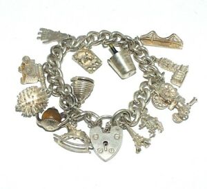 【送料無料】ネックレス 13womensladieswomens solid silver charm bracelet with 13 charms|hokushin