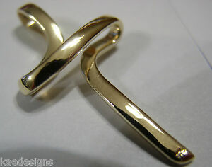 【送料無料】ネックレス　モダンイエローゴールドクロスペンダントkaedesigns, genuine large modern 9ct 375 yellow gold cross crucifix pendant 277｜hokushin 29,887円