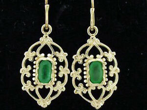 【送料無料】ネックレス　ソリッドゴールドエメラルドドロップイヤリングドロップe069 genuine 9ct solid gold natural emerald drop earrings filigree ornate drops