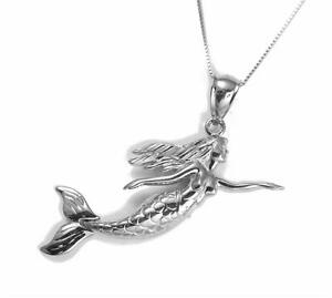 【送料無料】ネックレス solid 14kwhite gold high polish shiny hawaiian mermaidpendant movable tail finsolid 14k white gold high polish shiny hawai|hokushin