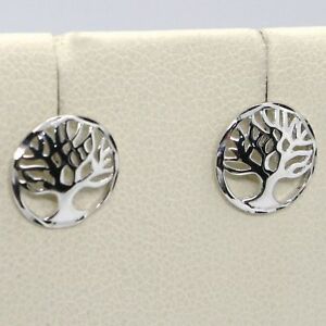 【送料無料】ネックレス white gold earrings 18k round with tree oflife made in italywhite gold earrings 18k round with tree of life made in italy|hokushin
