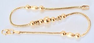 【送料無料】ネックレス ソリッドktイエローゴールドボールスネークリンクブレスレットdainty solid 18kt yellow gold ball snake link 20cm long 75 bracelet wt 37gr|hokushin