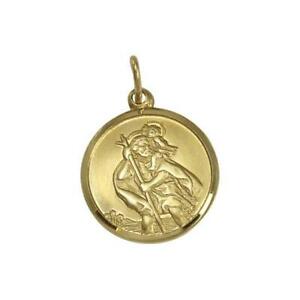 【送料無料】ネックレス　ゴールドセントクリストファーペンダントマット9ct gold st christopher pendant matt