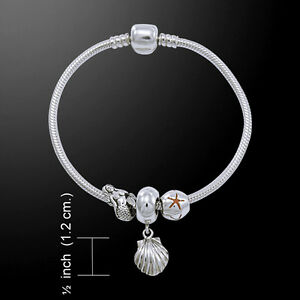 【送料無料】ネックレス　シェルスターリングシルバービーズピーターストーンブレスレットshell 925 sterling silver bead bracelet by peter stone