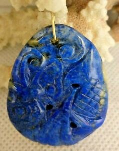 【送料無料】ネックレス　gorgeous chinese lapis lazuli carved pendantgorgeous chinese lapis lazuli carved pendant