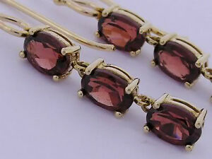 【送料無料】ネックレス　ゴージャスソリッドイエローゴールドガーネットイヤリングドロップe100 gorgeous 9ct solid yellow gold natural garnet drop earrings journey dangle｜hokushin