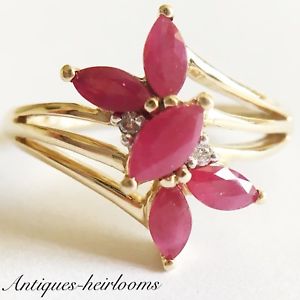 【送料無料】ネックレス　ヴィンテージゴールドルビーホワイトサファイアクラスタリングquality vintage 9ct gold ruby amp; white sapphire cluster ring hallmark 9ct 375