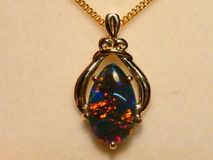 【送料無料】ネックレス　オパールペンダントゴールド×ティアドロップトリプレットアイテムopal pendant 14ct gold 13 x 8mm tear drop triplet item 070768