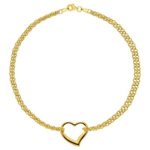 【送料無料】ネックレス 10kイェローゴールドアンクレット10ダブル10k yellow gold double strand with heart anklet, 10|hokushin